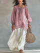 Bohemian Chiffon Top and Satin Midi Skirt Set