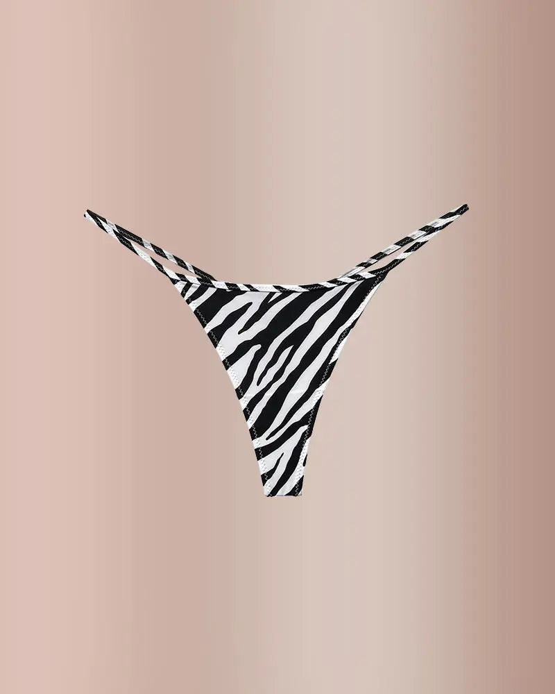Animal Print Thong Underwear – Ice Silk Thin Strap