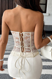 Embroidered Fishbone Strapless Tube Top | Party Wear