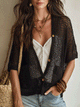 Open-Knit Bohemian Cardigan i Midnight Black – Resort Wear