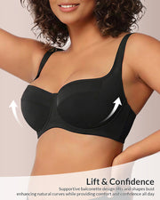 Plus Size Unlined Balconette Bra with Underwire Support