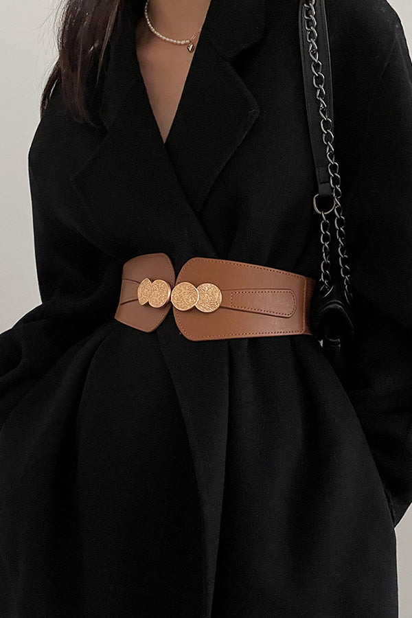 Retro Wide Elastic Waist Belt – Versatile All-Match Style