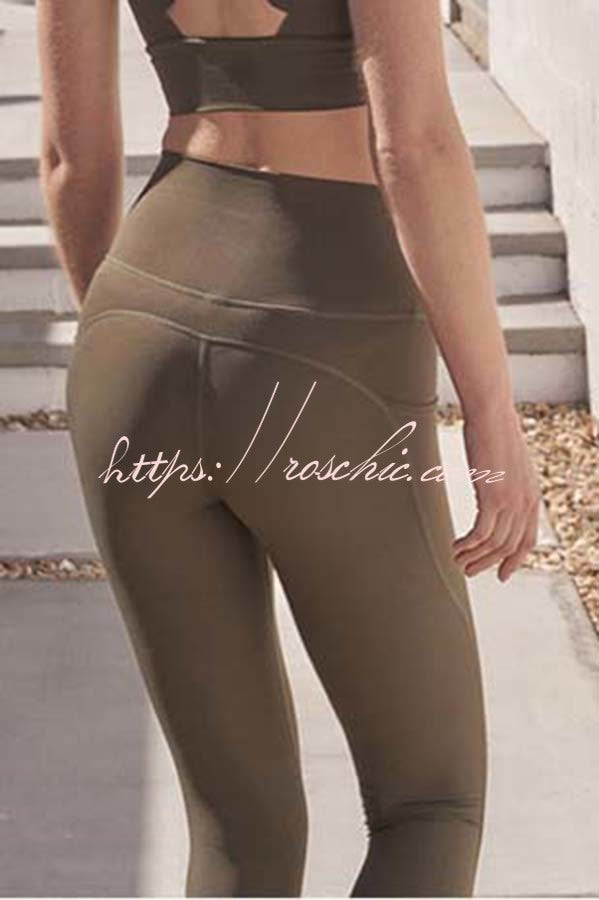 High Waist Slim Fit Yoga Leggings – Ankle Length