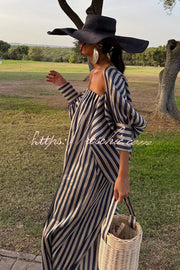 Berry Satin Maxi Dress with Detachable Balloon Sleeves