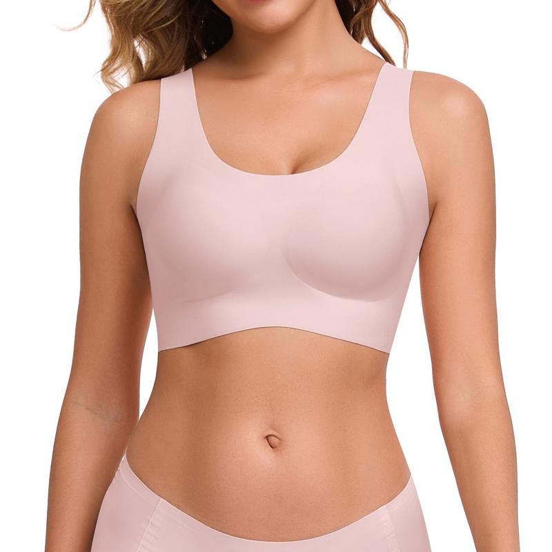 ubras Seamless Bras for Women Full Coverage Wireless Bralette Widen Straps Side Comfortable Breathable Smooth Pull On Bras Smart Size Fabric Stretchy Minimalist Basic Nude Lightweight Womenswear Soft Everyday Bra #summervibes