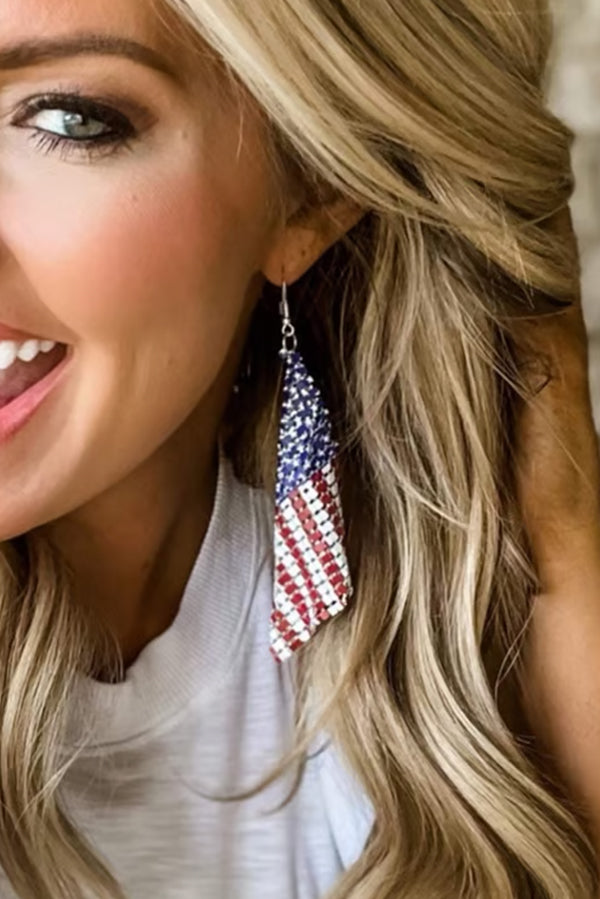 Patriotic American Flag Earrings for Independence Day