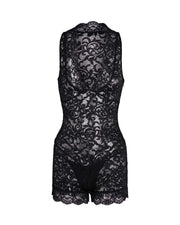 Floral Lace Lingerie Romper – Deep-V Halter Boyleg Bodysuit