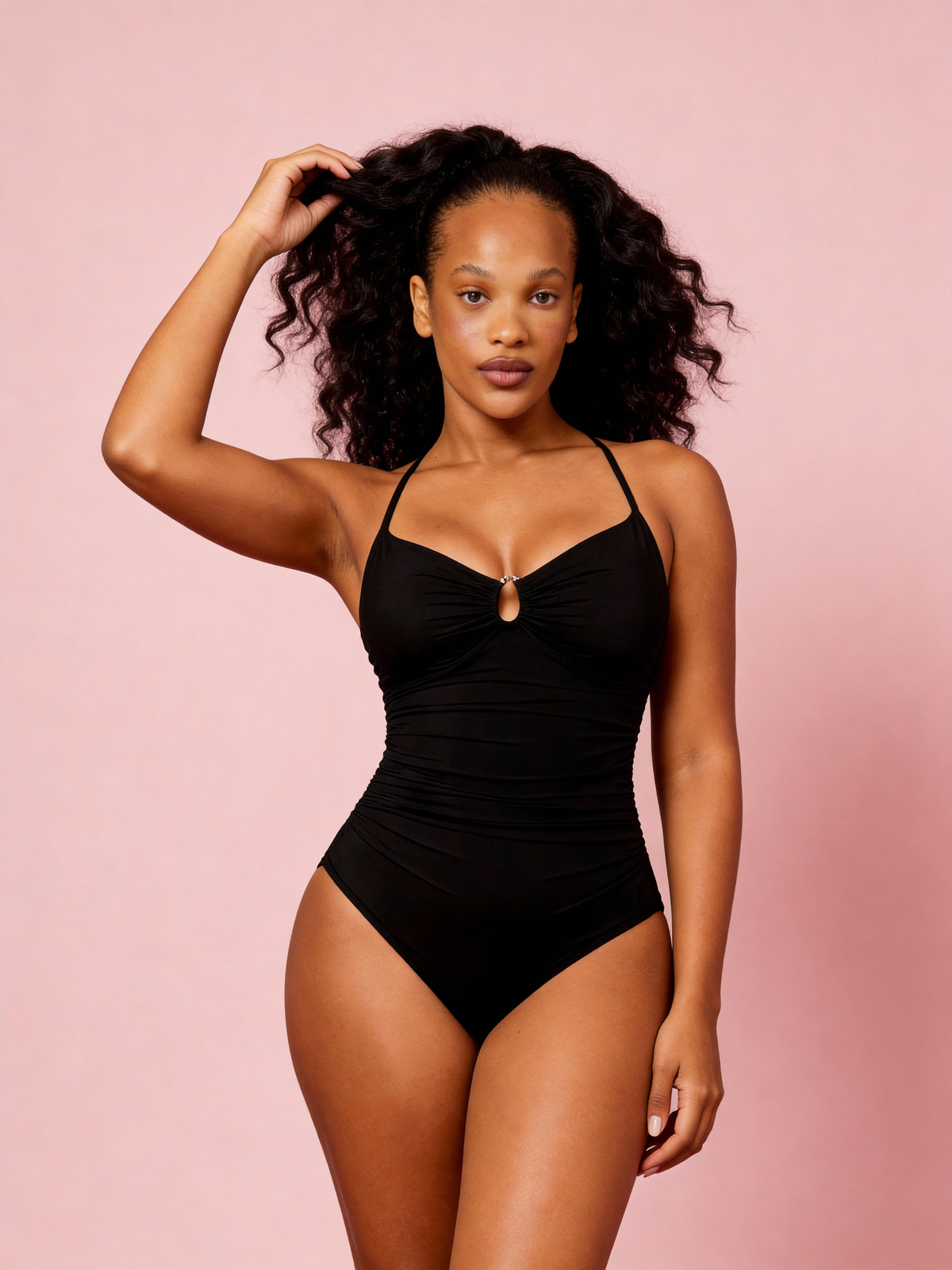 Sculpt U-Ring Cut-Out Slimming One-Piece Swimsuit