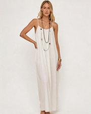 Solid Color Backless Cami Dress